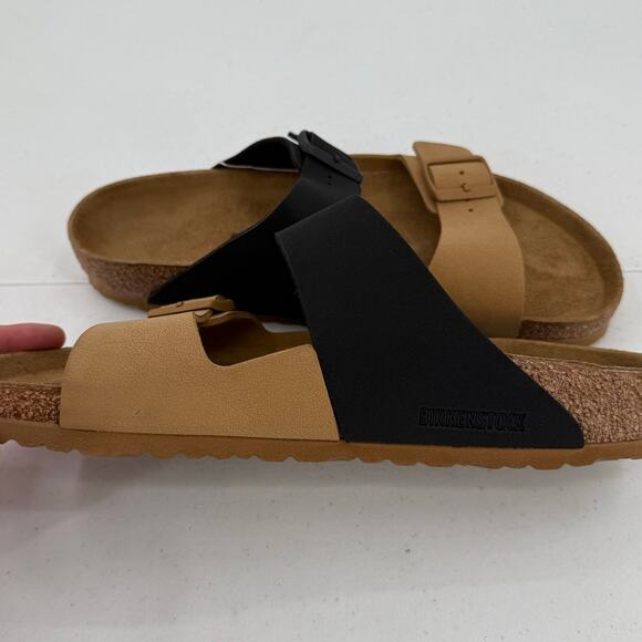 NWT Birkenstock Arizona Cork Brown Split Birko-Flor Nubuck Size 10/43 - Picture 9 of 11